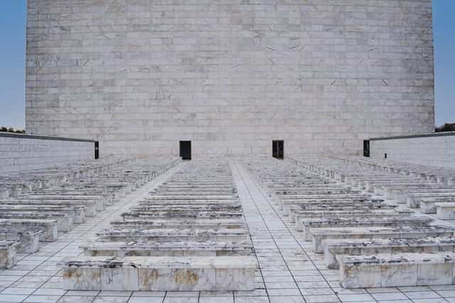 Fixed-seating venue terrace at Palazzo dei Congressi for corporate conferences and seminars.