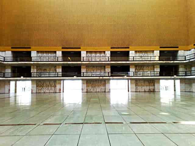 Salone della Cultura: Palazzo dei Congressi tiered mezzanine venue for corporate events and exhibits.