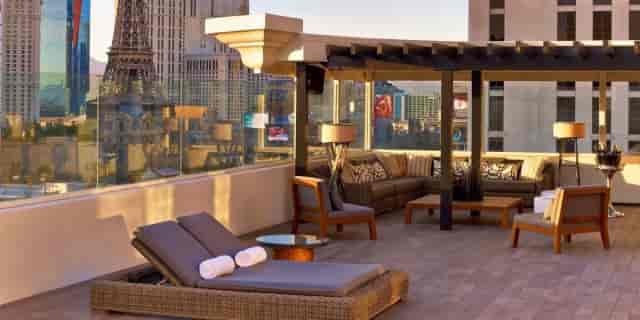 Nobu Villa VIP lounge with Strip views for corporate networking and incentive events.