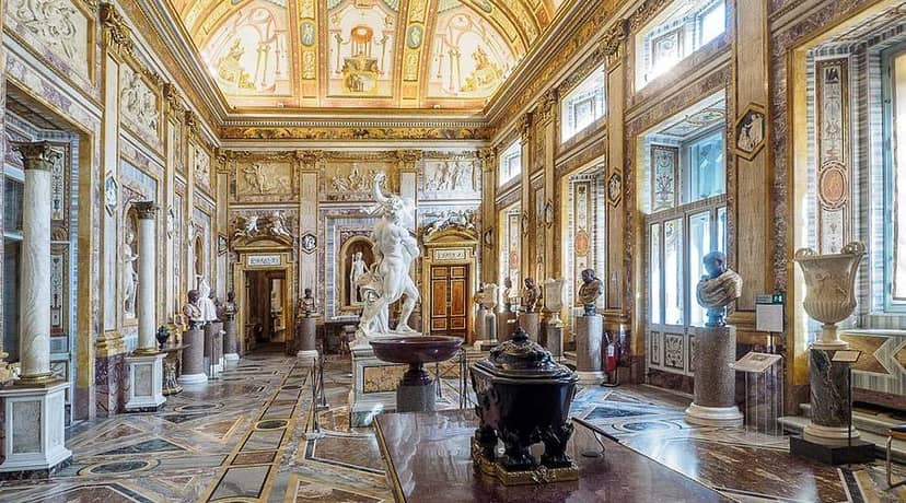 Galleria Borghese museum event venue, historic interior with art for corporate gala and reception.