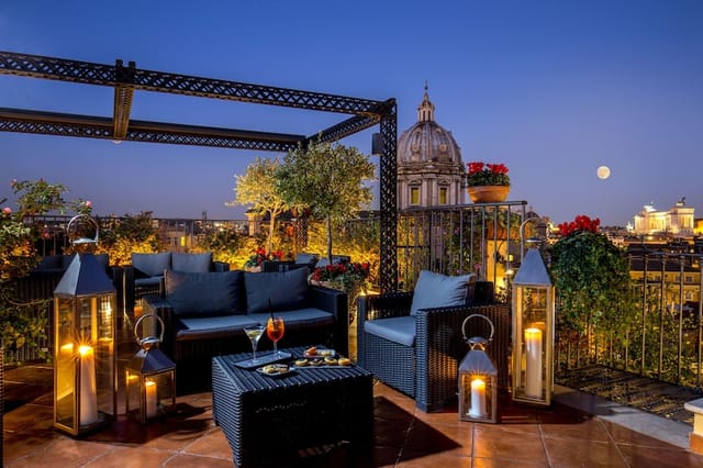 Panoramic Terrace rooftop venue with lounge furniture for VIP receptions and boutique events.
