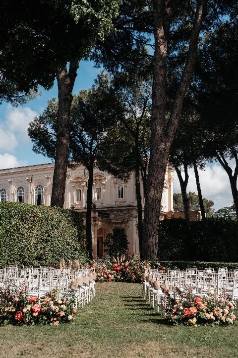 Villa Aurelia historic garden: elegant luxury wedding and executive retreat venue.