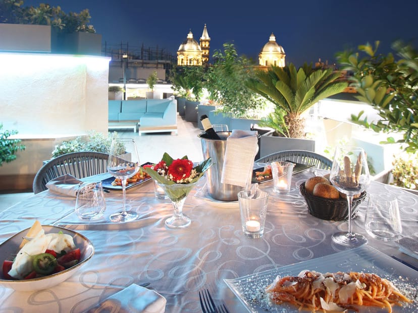 Rooftop restaurant at The Hive for luxury VIP dinners and corporate networking events.