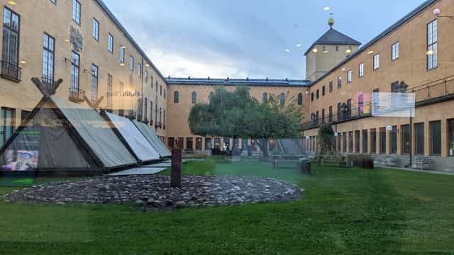 Historic U-shaped Rosengården courtyard at Swedish History Museum for unique experiential events.