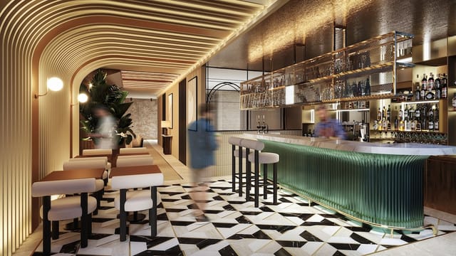 Contemporary Je Rome Hotel lounge for exclusive VIP hospitality and networking events.