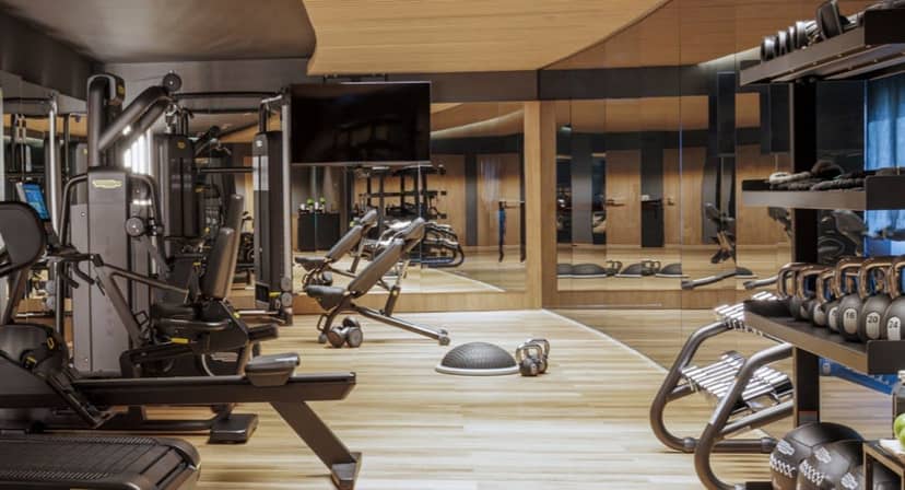 Luxury hotel fitness center in Golden Gallery for corporate wellness and incentive travel events.