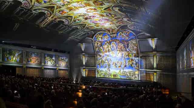 Immersive projection mapping at Visionarea Art Space for high-impact experiential corporate events.