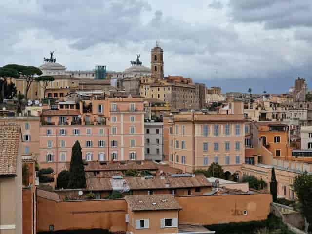 Rhinoceros Rooftop Terrace with Roman architecture for high-end corporate events and receptions.