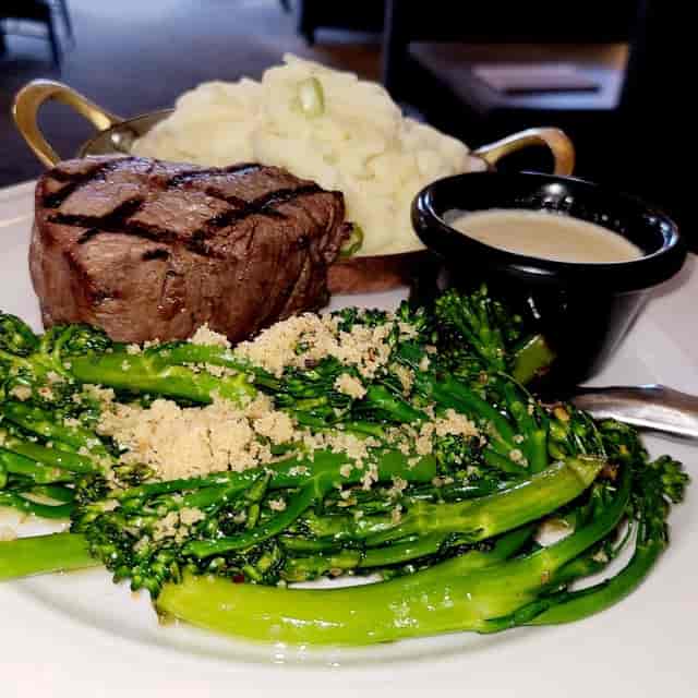 Surf and turf filet entrée at Iconic conference center banquet gala.