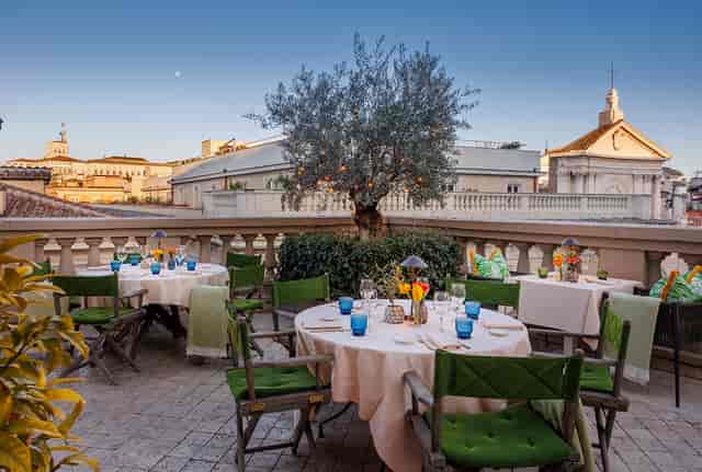 Rooftop terrace at Singer Palace Hotel, ideal for luxury VIP dinners and corporate incentive events.