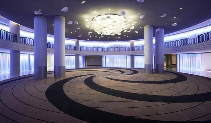 Luxury circular event space at The Palace Hotel for VIP brand activations and cocktail receptions.