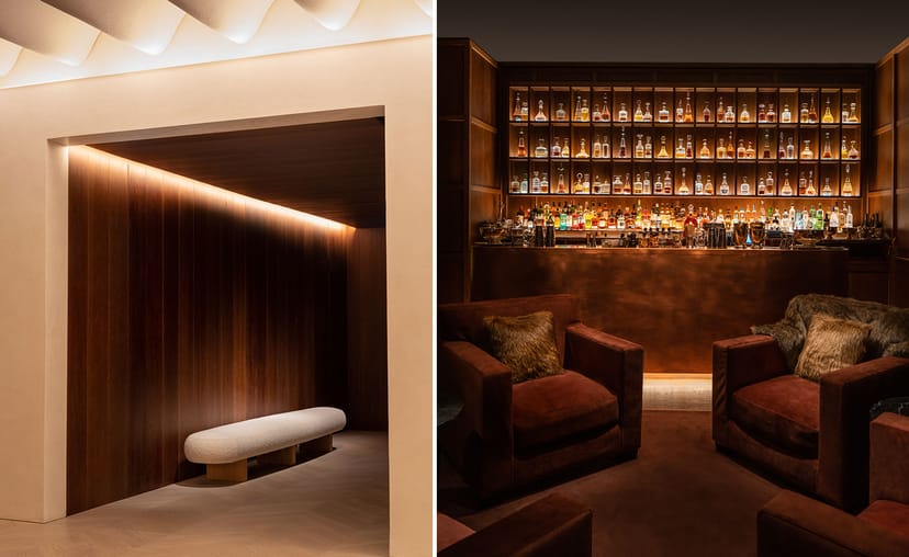Luxury Madrid EDITION suite with plush seating for VIP networking and executive hospitality.