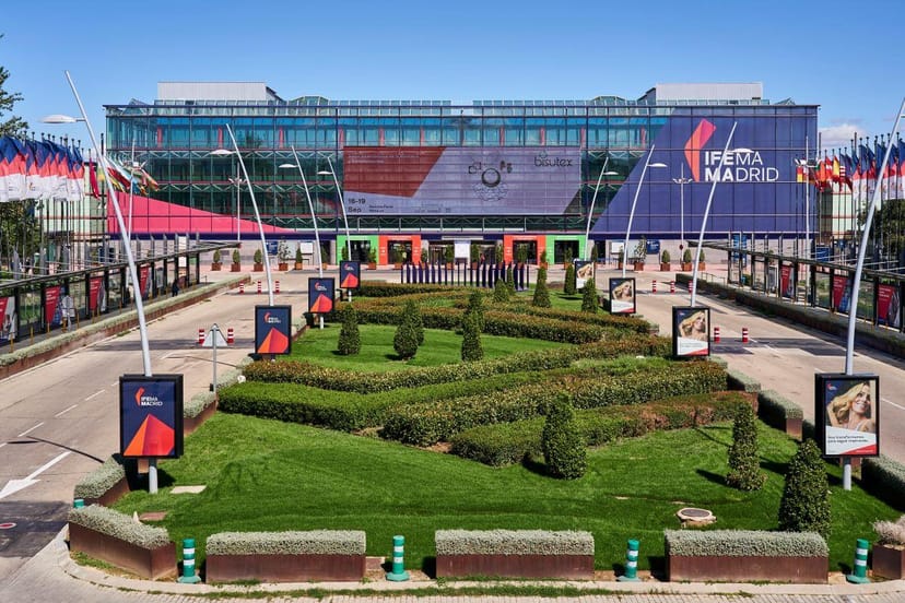 IFEMA Madrid fairground venue featuring spacious architecture for corporate events and exhibitions.