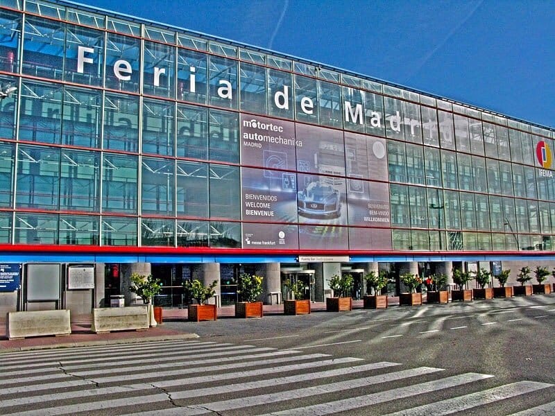 Modern IFEMA Madrid exhibition centre exterior for large-scale global trade shows and conferences.