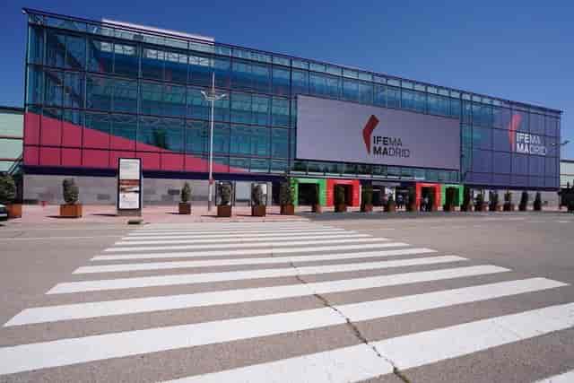 IFEMA MADRID exhibition centre exterior, venue for international congresses and global trade fairs.