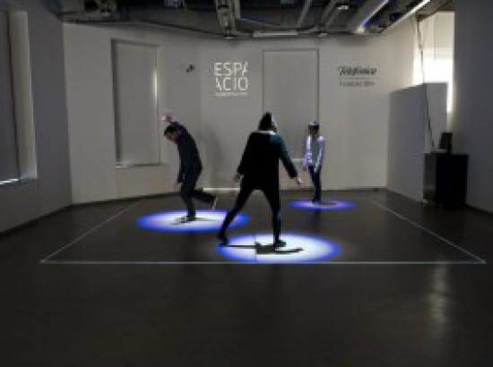 Interactive floor-projected lighting installation for immersive brand activation and networking.
