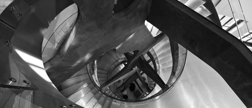Talleres architectural feature at Espacio Fundación Telefónica for branded event registration.