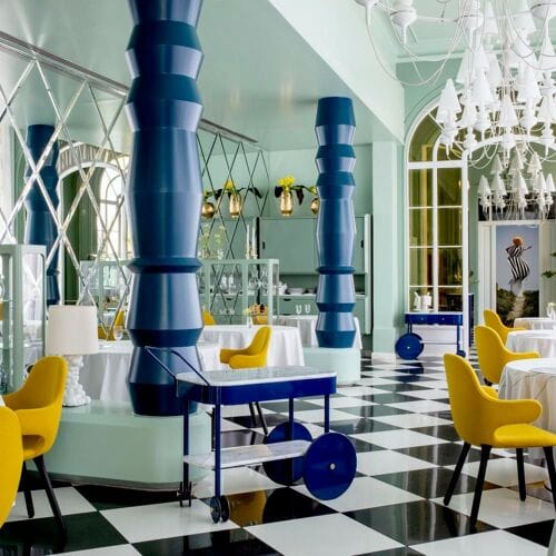 Bold, high-end terrace dining at Paco Roncero Restaurante for VIP dinners and product launches.