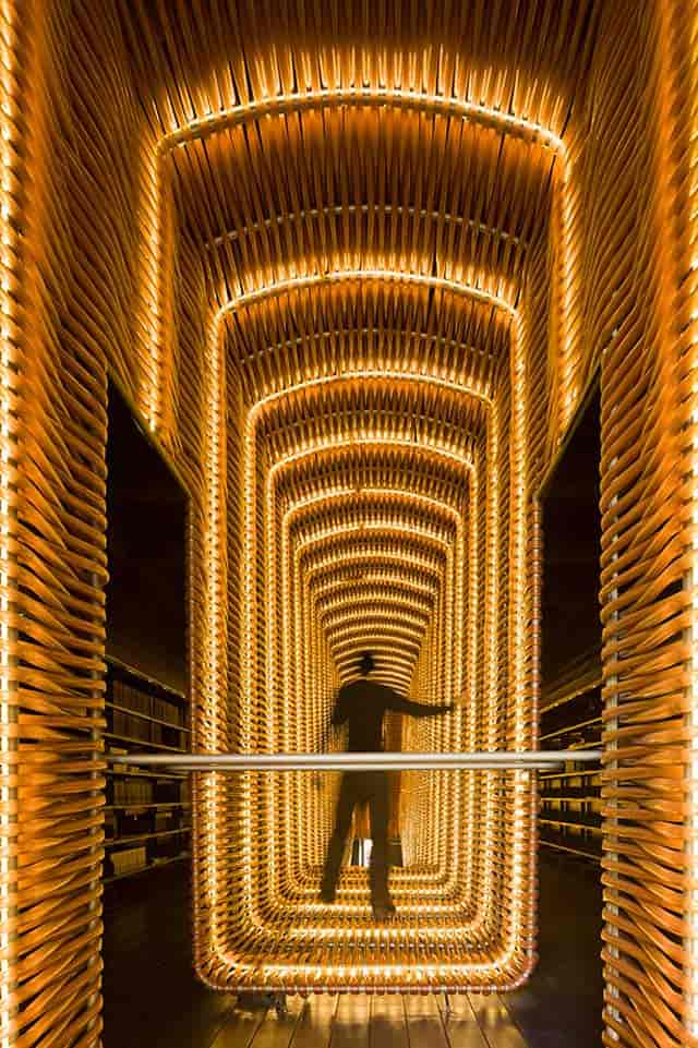 Immersive entryway installation at Matadero Madrid theatre for an exclusive event.