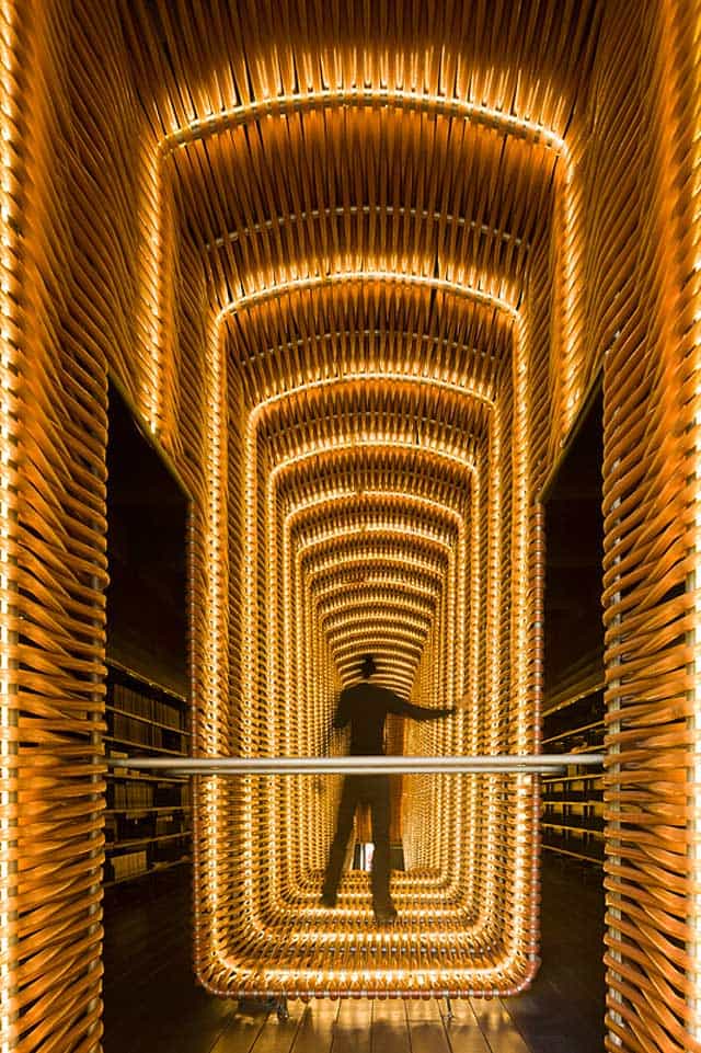 Immersive entryway installation at Matadero Madrid theatre for an exclusive event.