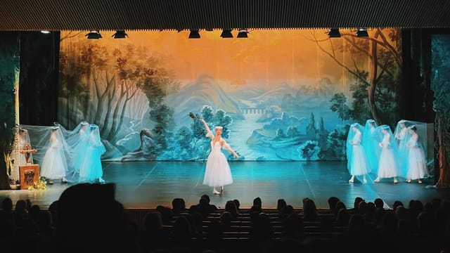 Proscenium stage at Ibiza Congress Center auditorium for gala event lighting.