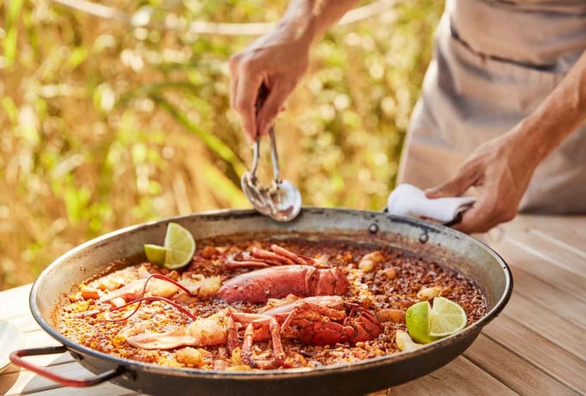 Chambao Restaurant, Ibiza: Outdoor catering station for luxury experiential events.