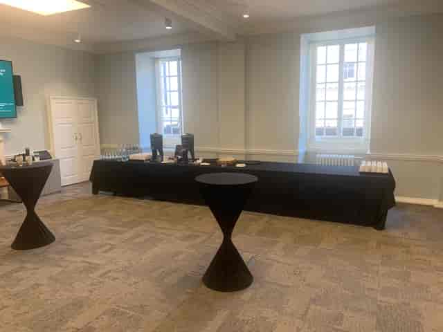 Bourns Suite event space, buffet, networking