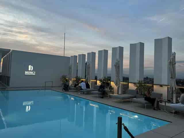 Rooftop pool deck at NH Collection Milano CityLife for VIP networking and cocktail events.