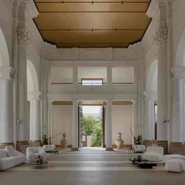 Neoclassical luxury event space at NH Collection Milano CityLife for cocktail receptions.