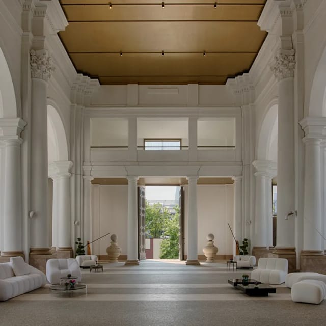 Neoclassical luxury event space at NH Collection Milano CityLife for cocktail receptions.