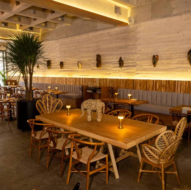 Exclusive hire of ZUZU Restaurante, warm upscale dining space for private events and dinners.