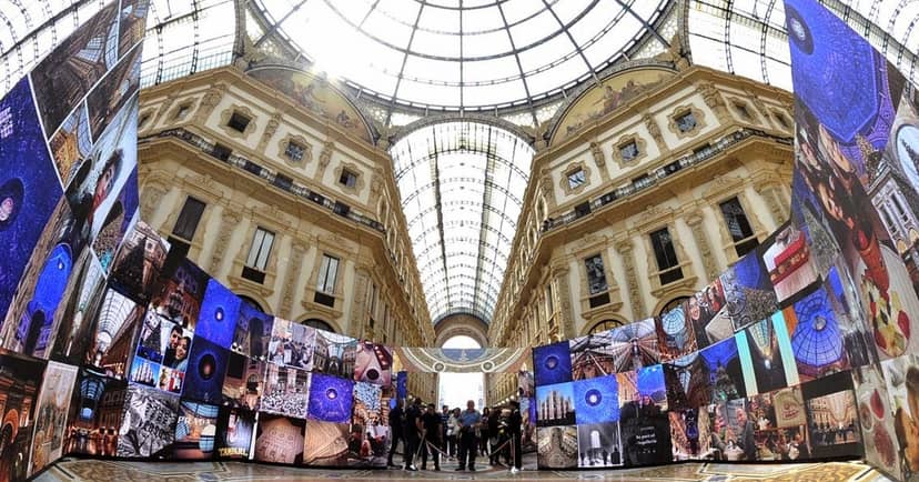 Sala Duomo Vitruvio Center installation, historic venue, immersive experiential event branding.