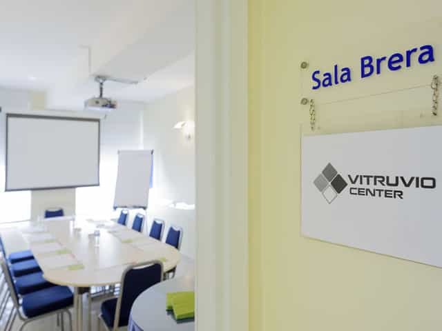 Boardroom meeting room at Vitruvio Center, perfect for corporate events and professional webinars.