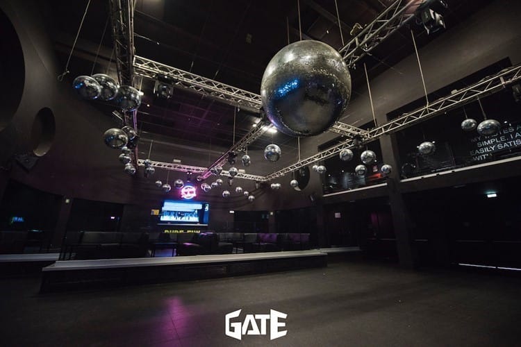 Night club in Gate Milano with disco lighting for corporate events and brand activations.