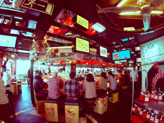 StreetXo immersive venue with counter seating, ideal for networking events and brand activations.