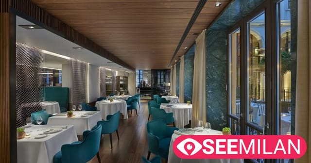 Upscale Seta restaurant with teal decor, perfect for board dinners and networking events.