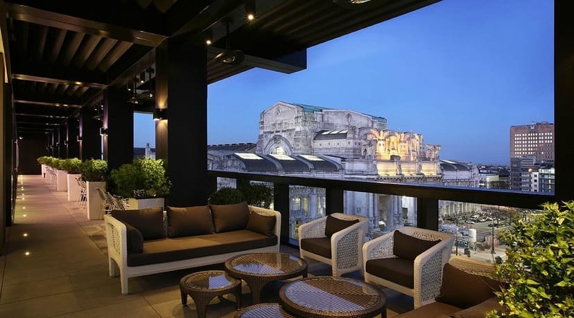 Terrazza Gallia rooftop terrace, ideal for VIP cocktail reception and brand activation events.