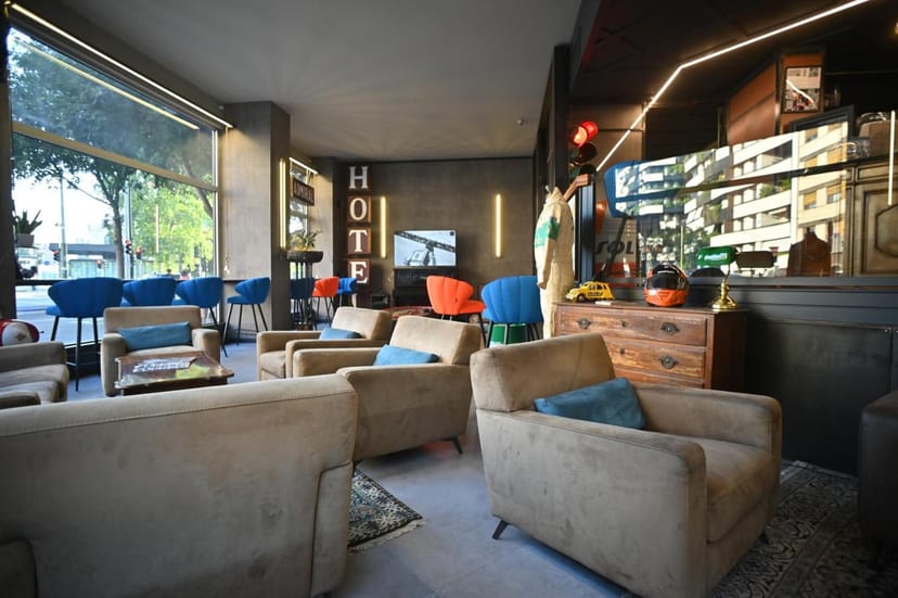 Versatile Admiral Hotel lounge for networking and conference breakout sessions.