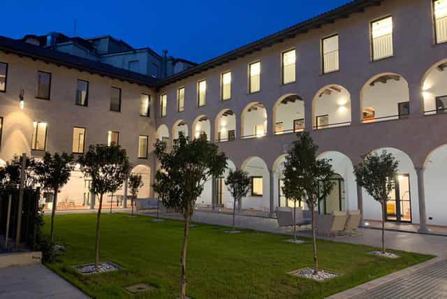 Milano Room historic courtyard for evening networking receptions and high-end brand activations.