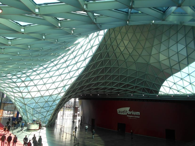Stella Polare Convention Centre auditorium entrance for large-scale conference and gala events.
