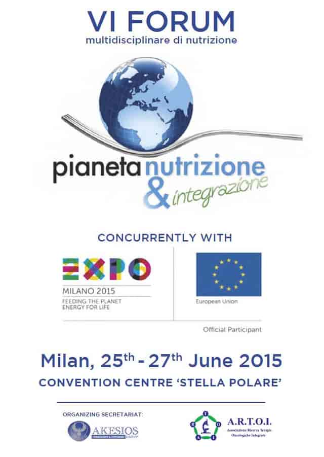 Stella Polare Convention Centre hosting a scientific conference with Expo Milano and EU branding.