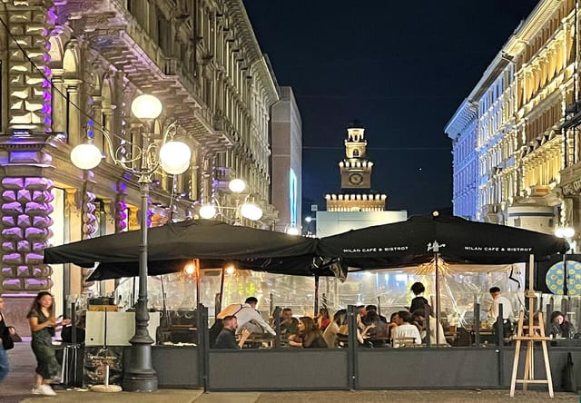 Veloce Milano restaurant with architectural lighting for corporate events and luxury dinners.