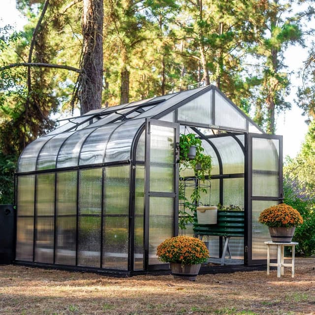 Glasshouses and vegetable gardens