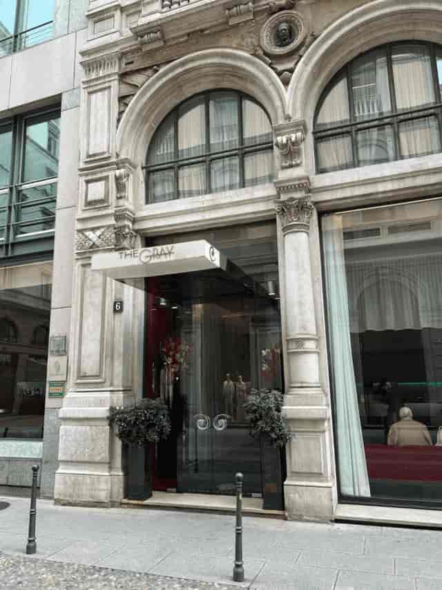 ARIA Terrace entrance at The Gray: sophisticated boutique event venue for luxury city gatherings.