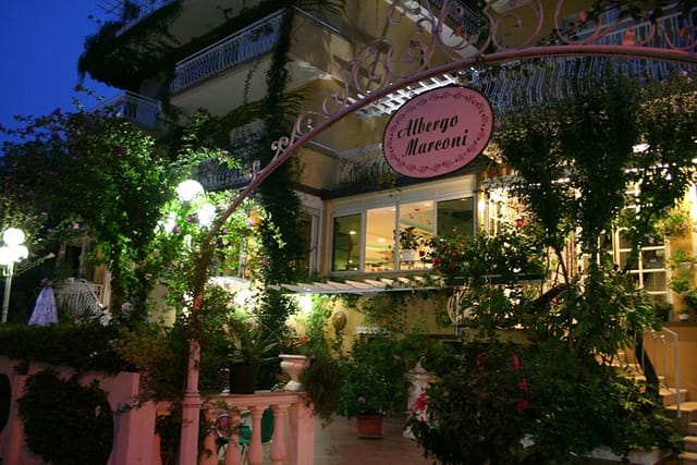 Hotel Marconi lounge with ambient lighting for an intimate evening reception and boutique event.