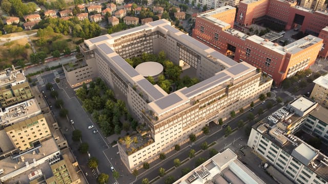 BiM Milano pavilion with central courtyard for corporate events and brand activations.