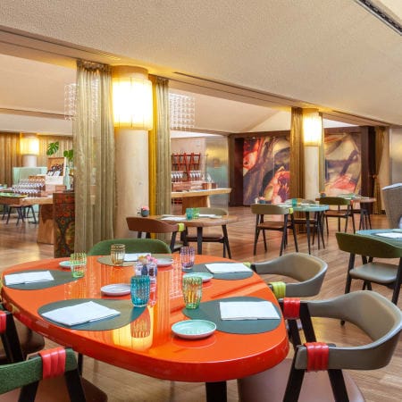 Contemporary event space at Sophia’s Restaurant for intimate dining and corporate meetings.