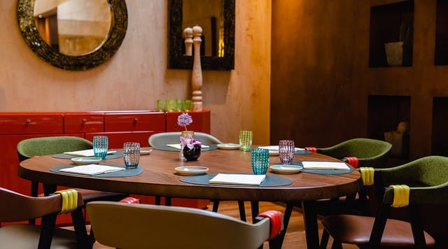 High-end boardroom at Sophia's Restaurant for VIP roundtable executive meetings.