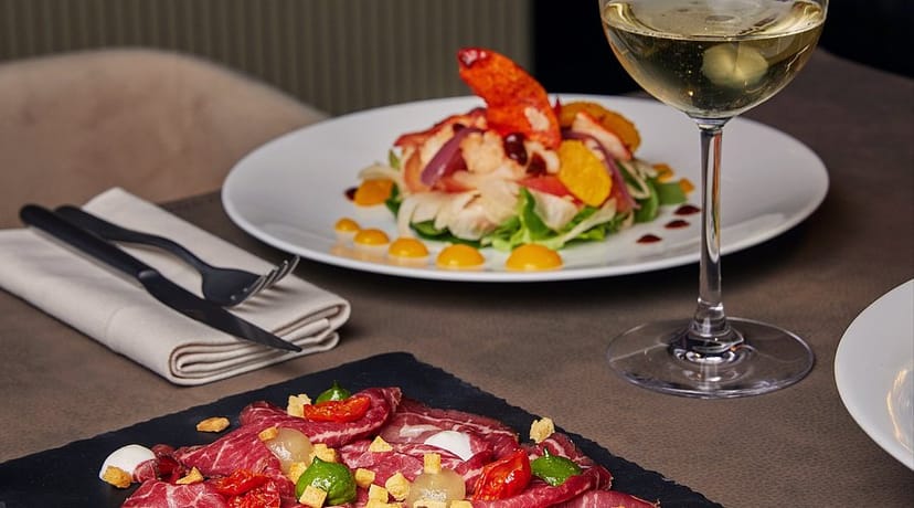 High-end plated dinner at PYT Milano, perfect for executive luncheons and VIP gala events.