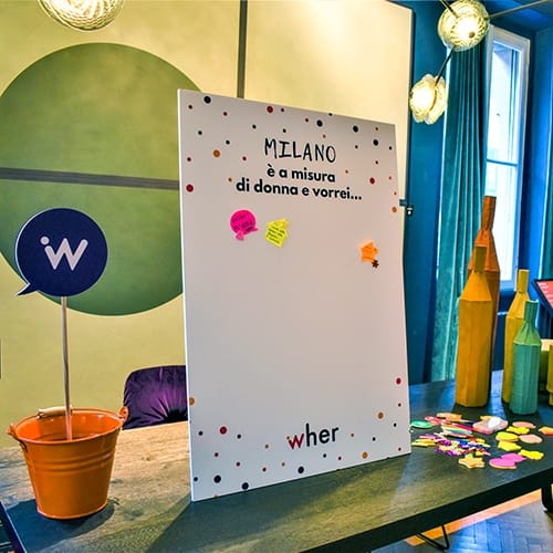 Interactive attendee feedback board at a PRESSO event for corporate engagement and brand workshops.